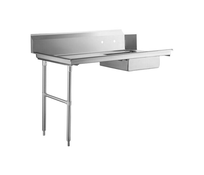 Zanduco 30" x 72" Left Side Soiled Dish Table with Sink - CA