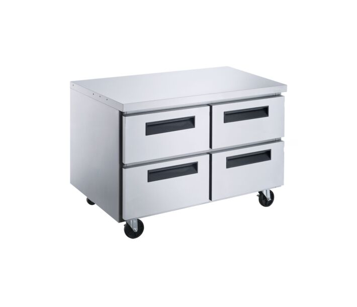 Dukers DUC60R-D4 60" Stainless Steel Commercial Undercounter Refrigerator with Four Drawers, 15.53 cu. ft. - USA