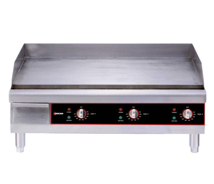 Omcan 36" Stainless Steel Countertop Electric Griddle - 208V, 10080W - CA