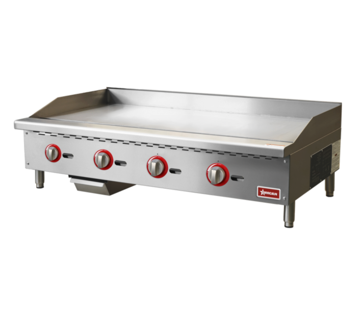 Omcan Countertop Gas Griddle with Manual Control, Burners, Natural Gas (with Propane Conversion Kit) - CA