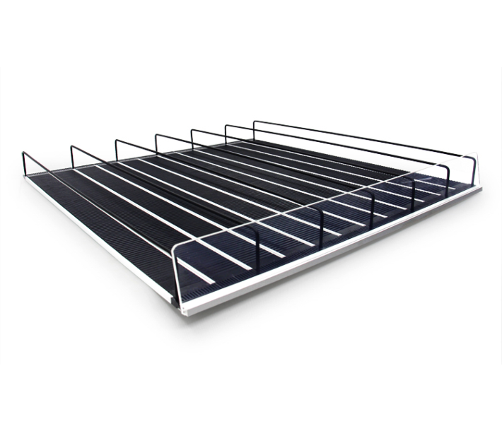 Omcan 23.2" x 20.3" Adjustable Gravity Feed Roller Shelf for Display Refrigerators - USA
