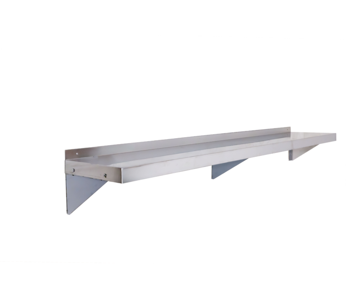Zanduco 12" x 72" 18 Gauge Stainless Steel Solid Wall Shelf - USA