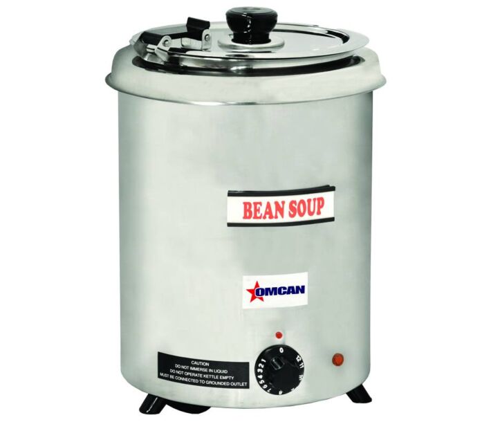 Omcan 6 QT Stainless Steel Soup Kettle with Metal Lid - CA