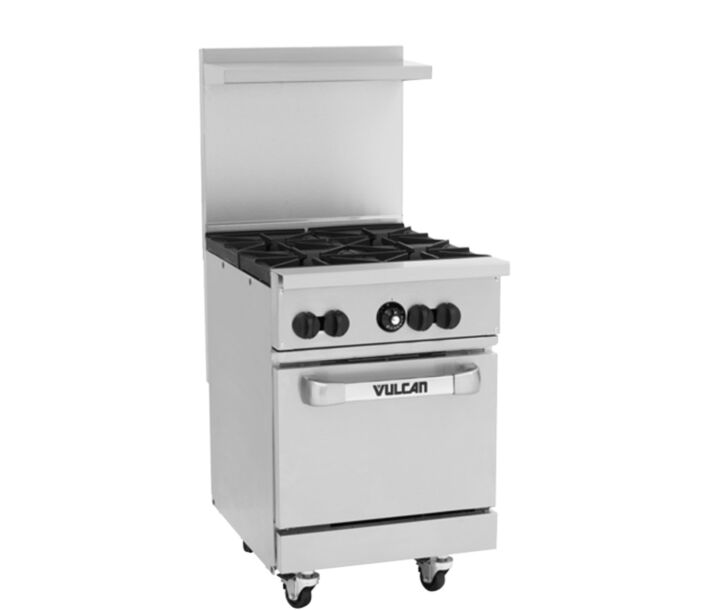 Vulcan 24S-4BN Endurance Series 24" 4 Burner Range with Standard Oven and 143,000 BTU - Natural Gas - USA