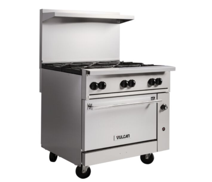 Vulcan 36S-6BP Endurance Series 36" 6 Burner Range with Standard Oven and 215,000 BTU - Liquid Propane - USA