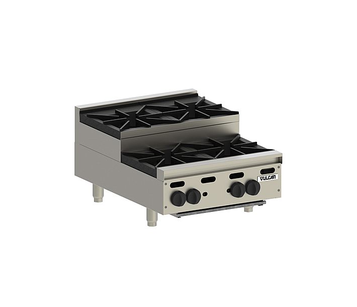 Vulcan VHP424U Achiever Series 24" 4 Burner Step Up Countertop Range - Natural Gas/Liquid Propane - USA