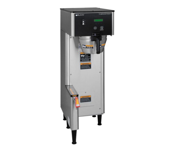 Bunn SINGLE-TF BrewWise ThermoFresh Stainless Steel DBC Satellite Coffee Brewer - 240V, 34800.6000 - CA