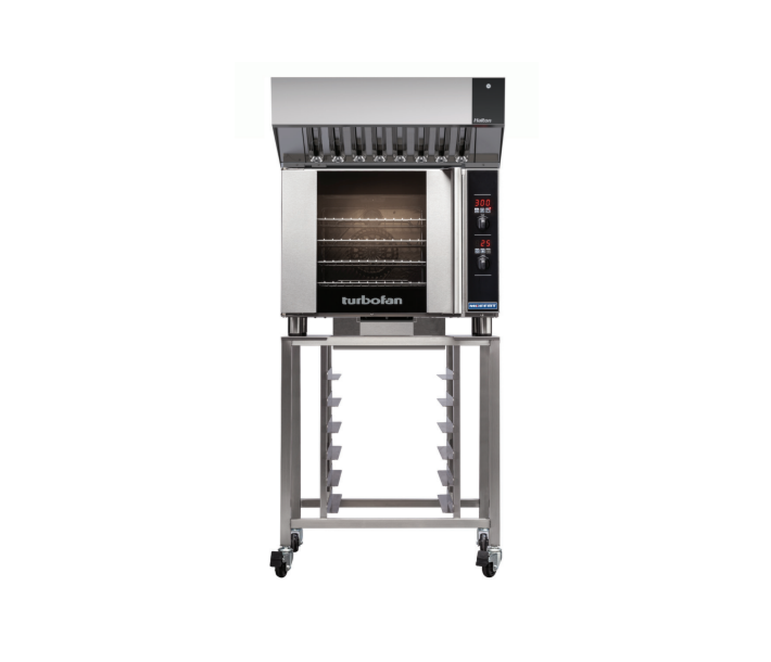 Turbofan E31D4/SK2731U/VH31 32"  Half Size Sheet Pan Manual/Electric Convection Oven on a Stainless Steel with a Ventless Hood (VH31/OVH-31D) - CA