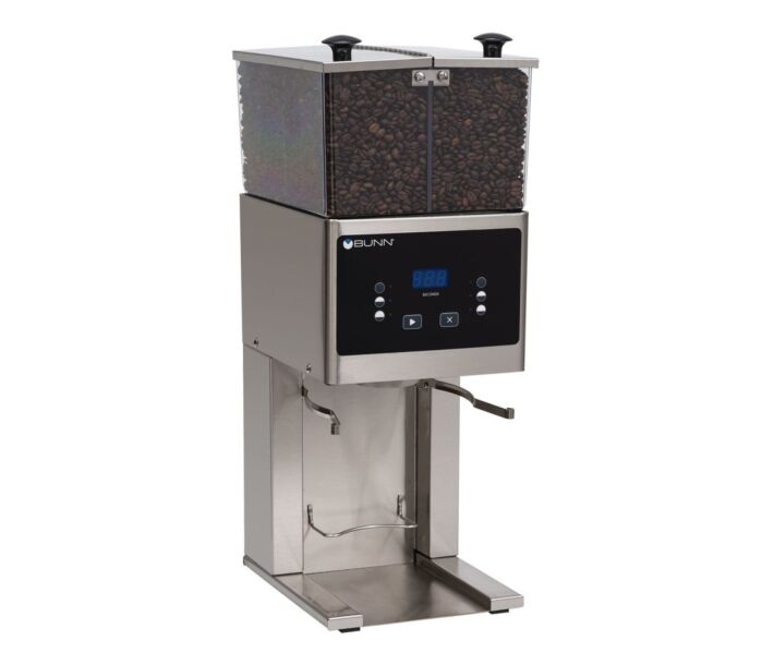 Bunn FPG-2 DBC Stainless Steel French Press Coffee Grinder with 2 Hoppers - 36400.6000 - CA