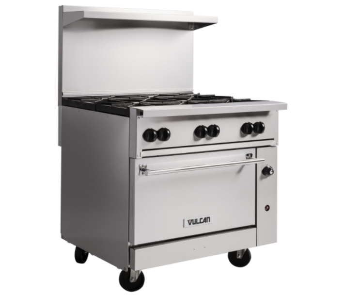 Vulcan 36S-6BP Endurance Series 36" 6 Burner Range with Standard Oven and 215,000 BTU - Liquid Propane - CA