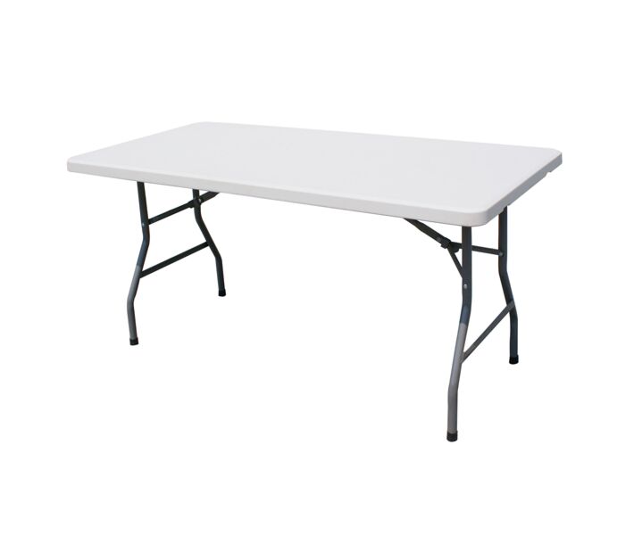 Omcan 60" Solid Heavy-Duty White Plastic Folding Table - USA
