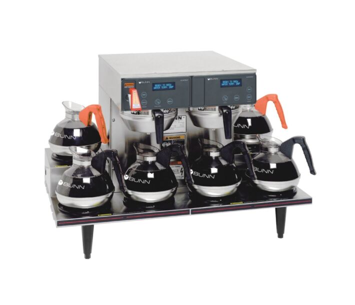 Bunn AXIOM 0/6 Twin 12-Cup Automatic Coffee Brewer with 6 Lower Warmers - 120V/208-240V - CA