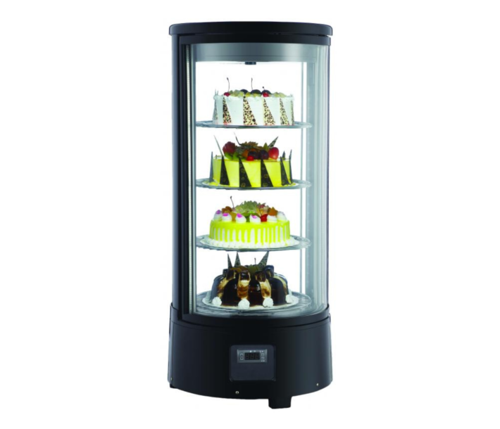Zanduco 18" Rotating Circular Refrigerated Countertop Display Case with 72L Capacity - 110V, 170W - CA