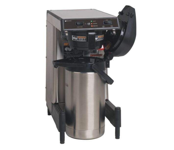 Bunn WAVE15-S-APS SmartWAVE Low Profile Silver Thermal Server Coffee Brewer - 120V, 1350W - CA