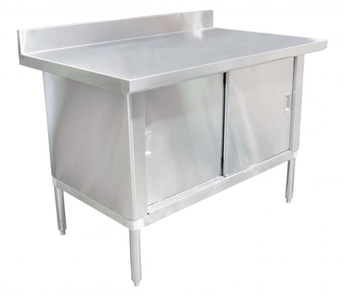Zanduco Worktable Cabinet - 30" x 72" with 3" Overhangs and 4" Backsplash - CA