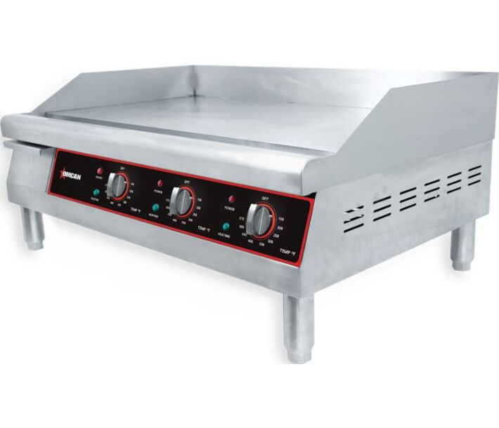 Omcan 30" Countertop Stainless Steel Electric Griddle with Cooking Area - 220V, 4500 W - USA