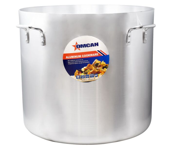 Omcan 120 Qt. Aluminum Stock Pot 21.7" Diameter - CA