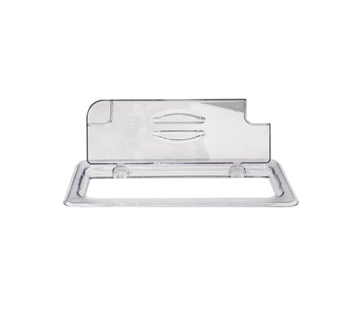 Omcan Third (1/3) Polycarbonate Clear Flip Lid with Gap - USA