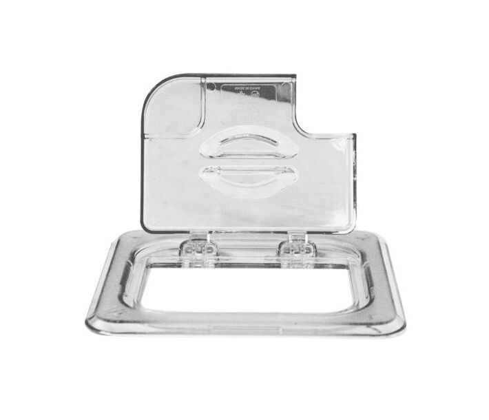 Omcan Sixth (1/6) Polycarbonate Clear Flip Lid with Gap - CA