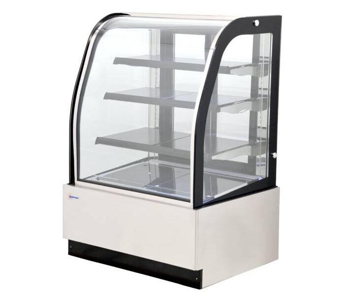 Omcan 35" Curved Glass White Refrigerated Display Case - USA