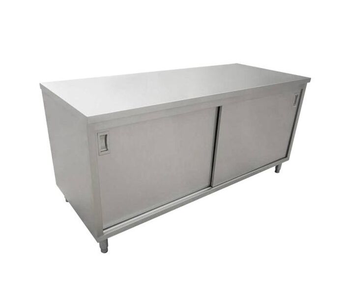 Zanduco 24" x 60" Worktable with Cabinets and Sliding Doors - CA