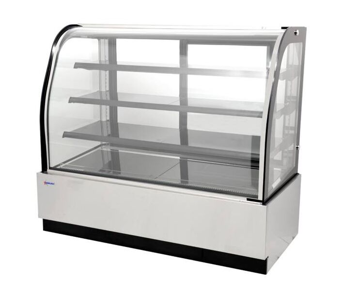 Omcan 59" Curved Glass White Refrigerated Display Case - USA