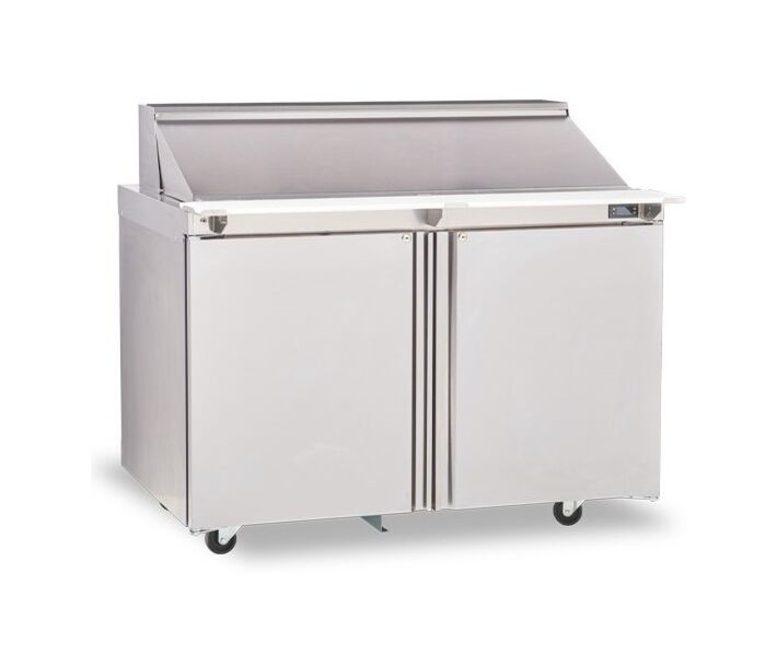 Delfield 4448NP-6M 48" Mega Top Salad Prep Table with (6) 1/6 size pan capacity 16 cu. Ft. - 115V/60/1 - CA