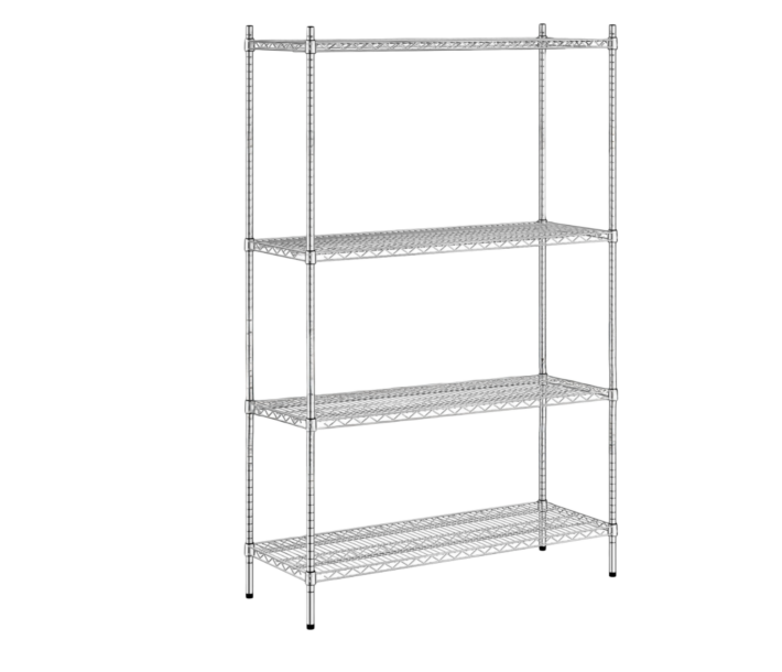 Zanduco 18" x 60" x 72" Heavy Duty Commercial Chrome Shelf Set Shelves & Posts With Levelers - NSF - USA