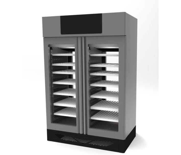 Omcan Affinacheese Twin 220+220 lb. Cheese Drying Cabinet with ClimaTouch and Fumotic - 220V, STGTWITFO - USA