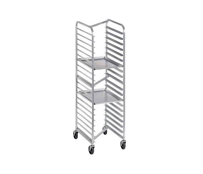 Omcan 20 Slides Aluminum Nesting Sheet Pan Rack with Curved Top and 3" Spacing - USA