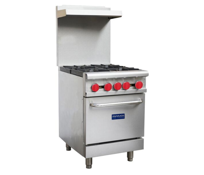 Zanduco 24" Commercial Range Oven 4 Burners – Liquid Propane - 151,000 BTU - CA