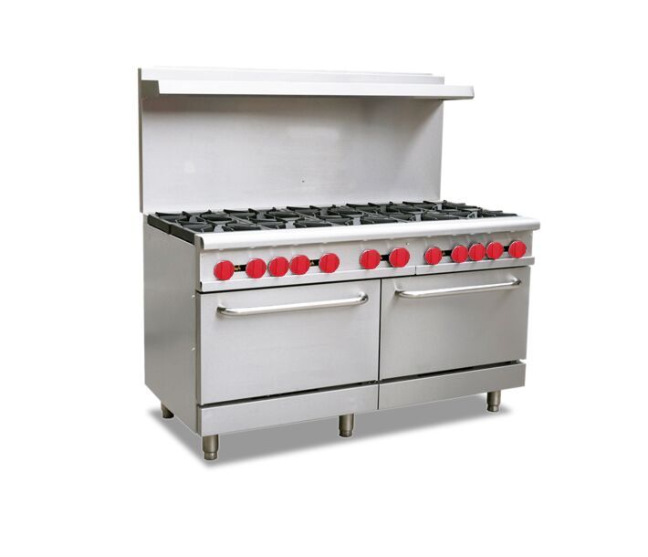Omcan 60" Commercial Range Liquid Propane with 10 Burners and 2 Oven - 362,000 BTU - USA