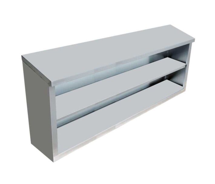 Zanduco Stainless Steel Open Wall Cabinet with Sloping Top 15" X 60" X 32.5" - USA