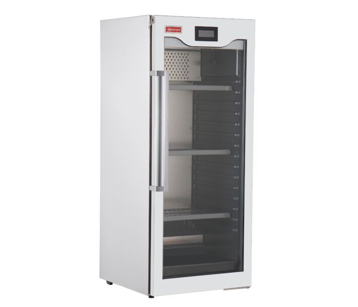 Omcan Single Glass Door Dry Aging Cabinet with 17 cu.ft. Capacity - 110V, 200W - USA