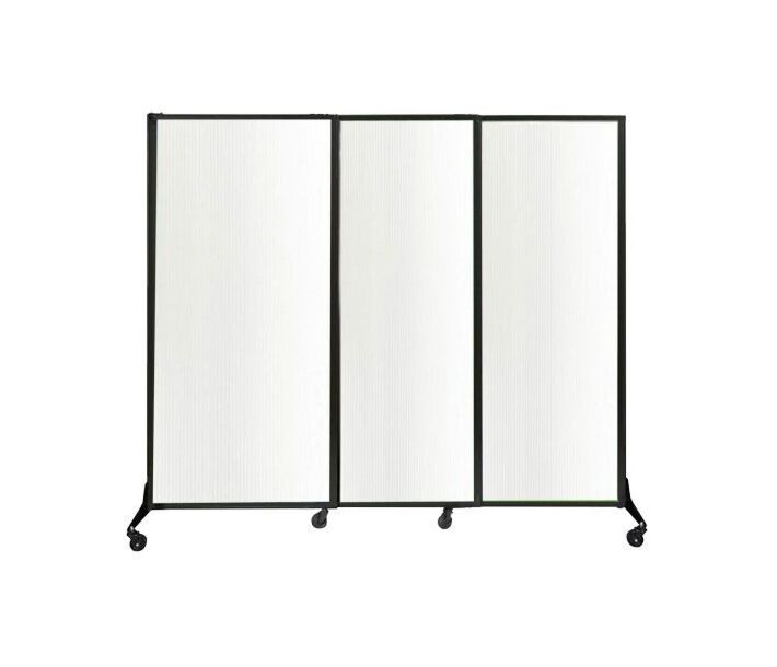 Omcan White Poly Quick Wall Sliding Partition 7 x 6'8 Portable Room Divider - USA