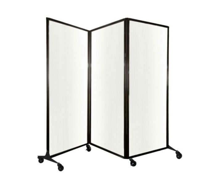 Omcan Clear Poly Quick Wall Folding Partition 8'4 x 6'8 Portable Room Divider - USA