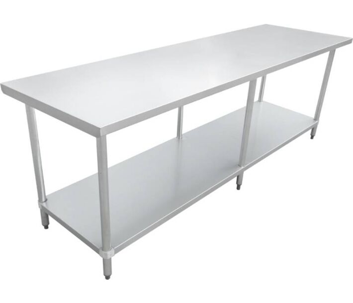 Zanduco Stainless Steel Worktable 30" X 84" with undershelf - Heavy-Duty - CA
