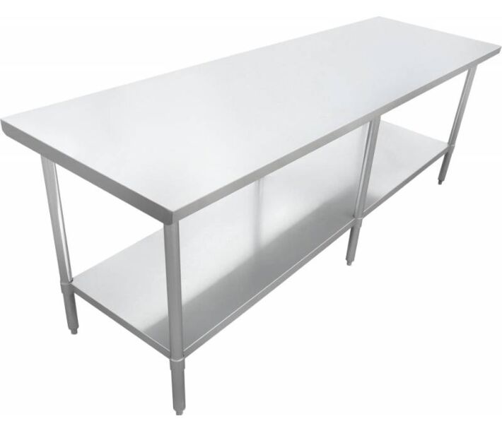 Zanduco Stainless Steel Worktable 24" X 84" with undershelf - Standard - CA