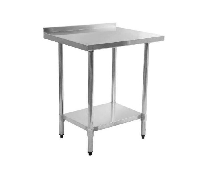 Zanduco Stainless Steel Worktable 30" X 30" with 4" Backsplash and Undershelf - Standard - CA