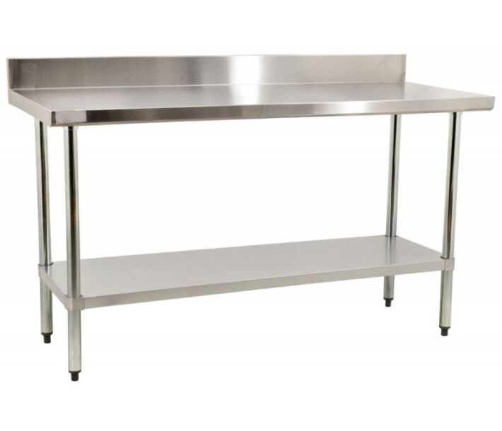 Zanduco Stainless Steel Worktable 30" X 60" with 4" Backsplash and Undershelf - Standard - USA