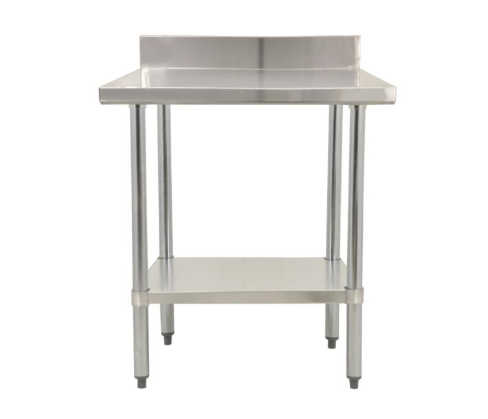 Zanduco Stainless Steel Worktable 24" X 24" with 4" Backsplash and Undershelf - Heavy-Duty - CA
