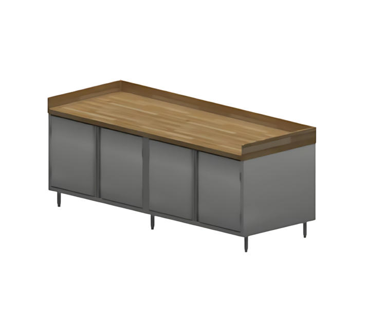 BK Resources CMBT-3696H 36" X 96" Maple Bakers Top Cabinet Base with Hinged Door Chef Table - CA