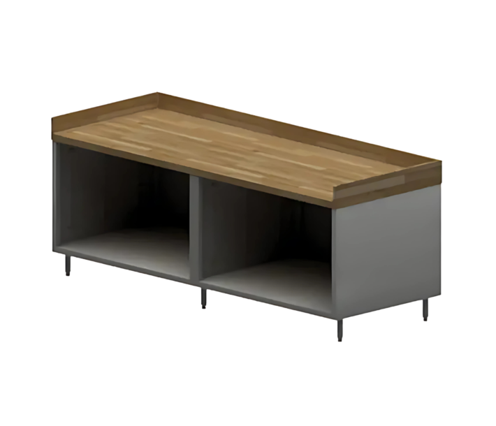 BK Resources CMBT-3096 30" X 96" Maple Bakers Top Cabinet Base Chef Table - CA
