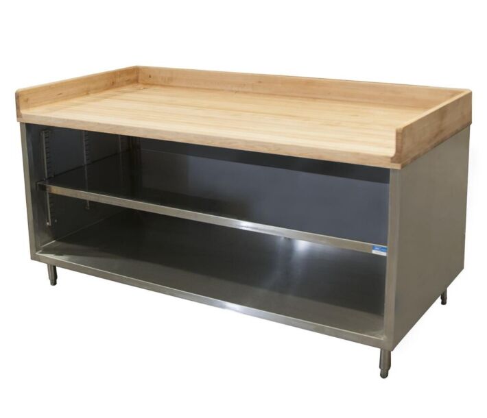 BK Resources CMBT-3072 30" X 72" Maple Bakers Top Cabinet Base Chef Table - CA