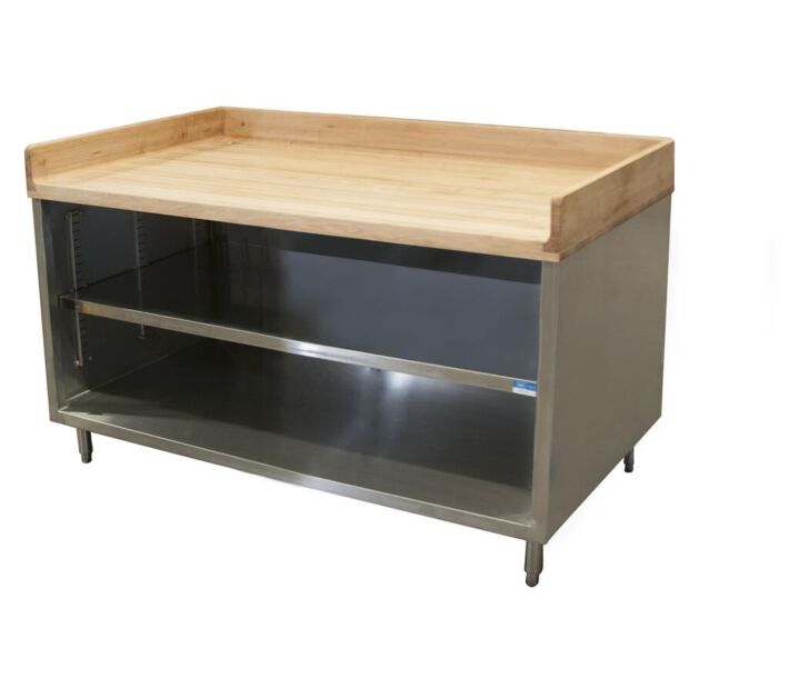 BK Resources CMBT-3048 30" X 48" Maple Bakers Top Cabinet Base Chef Table - CA