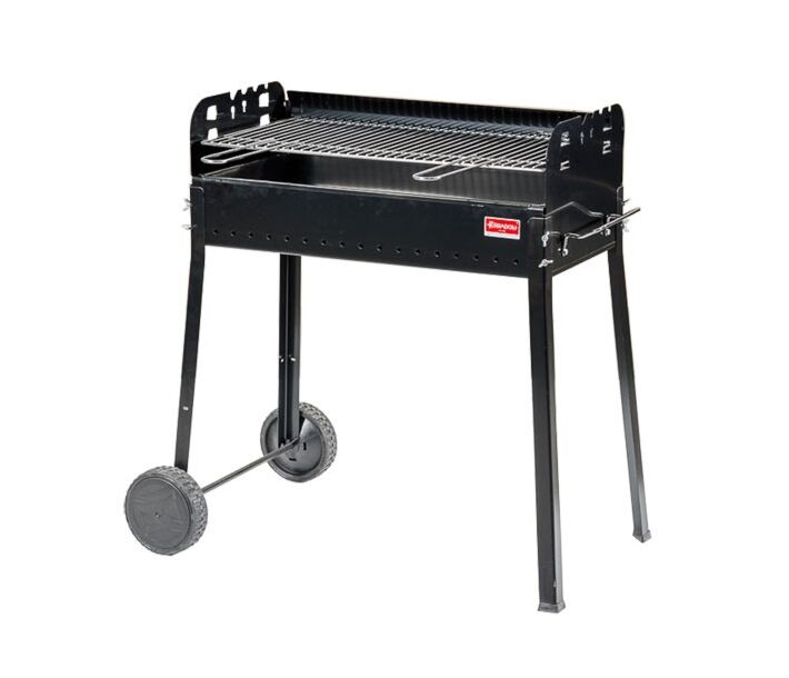 Ferraboli Charcoal BBQ Grill 29.5" x 14.5" Grid with Double Brazier and 2 Wheels - CA