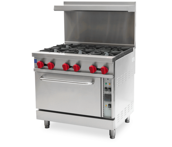 Omcan 6 Burner 36" Commercial Range with Convection Oven Liquid Propane - 211,000 BTU - CA