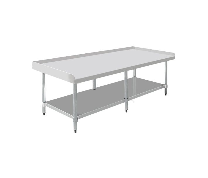 Zanduco 30″ x 72″ Stainless Steel Equipment Stand with Galvanized Undershelf and 6 Legs - CA