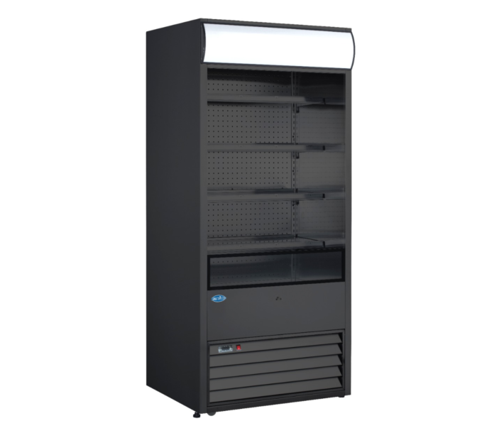 Zanduco 36" Grab-and-Go Refrigerated Floor Self-Serve Display Case with 530L Capacity - Black, 120V - CA