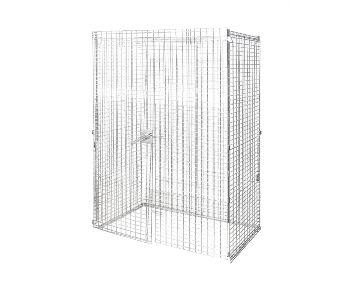 Zanduco 24" x 60" x 61" Chrome Mobile Security Cage (Panels Only) - NSF - USA